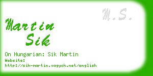 martin sik business card